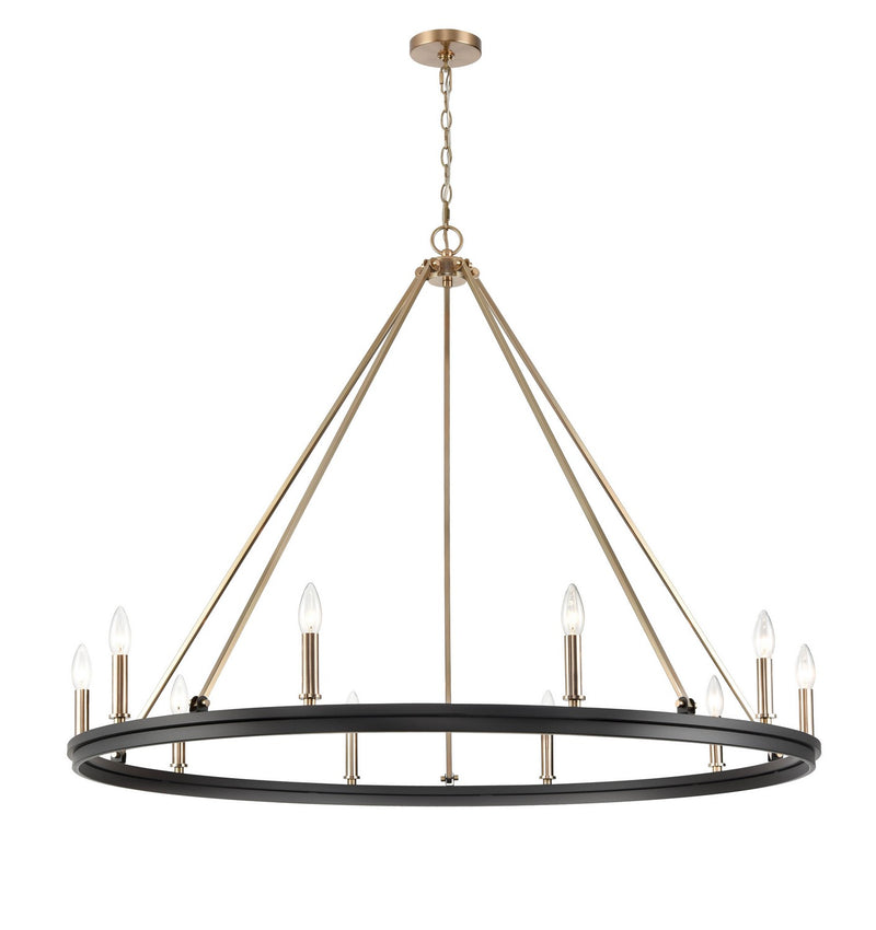 Millennium 9510-MB/MG Carruth Ten Light Chandelier, Matte Black Modern Gold Main Image.jpg