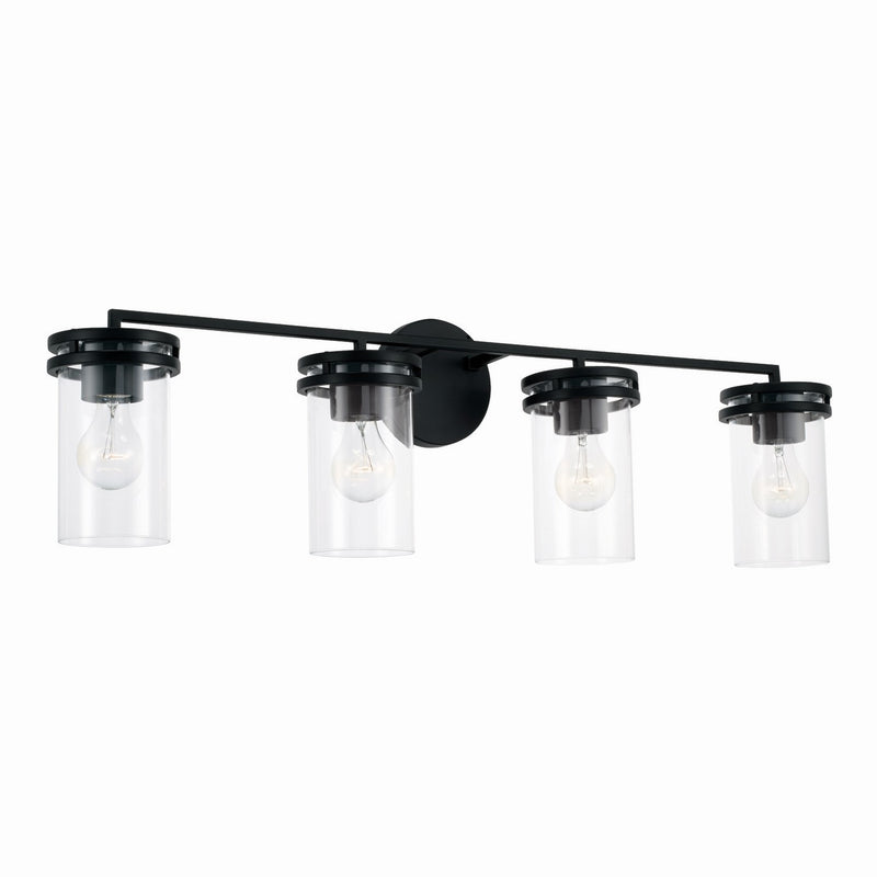 Capital Lighting 148741MB-539 Fuller Four Light Vanity, Matte Black Main Image.jpg