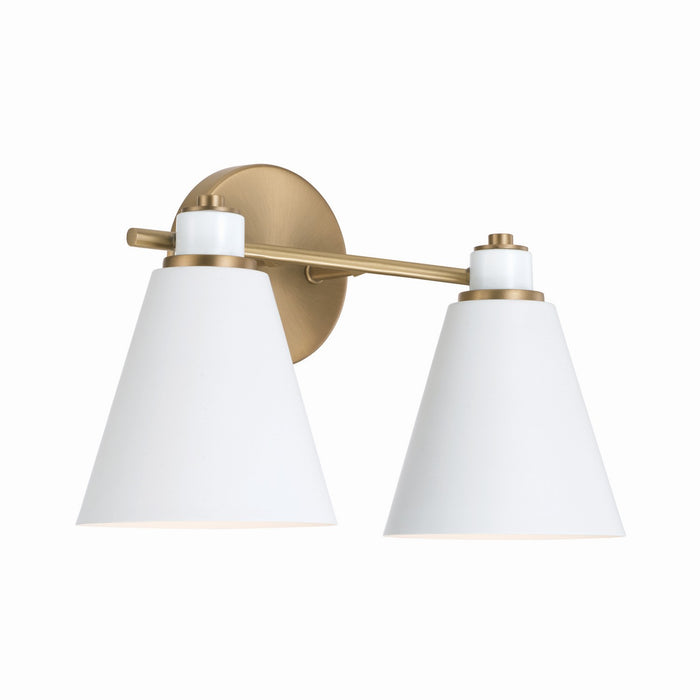 Capital Lighting 150121AW Bradley Two Light Vanity, Aged Brass and White Main Image.jpg