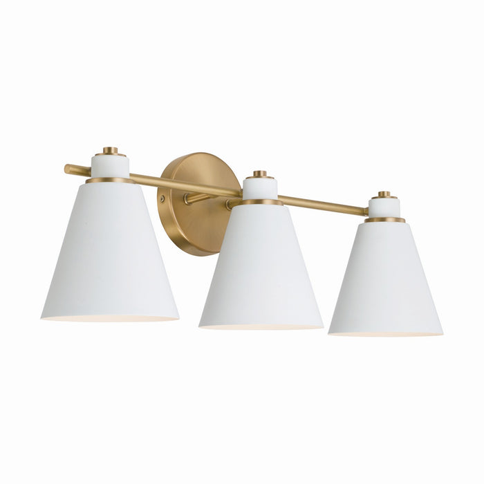 Capital Lighting 150131AW Bradley Three Light Vanity, Aged Brass and White Main Image.jpg