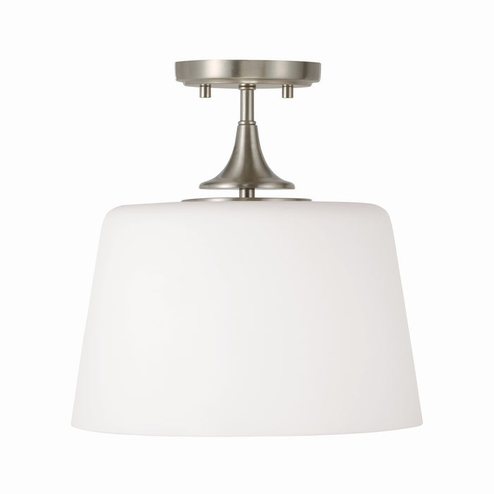 Capital Lighting 248911BN Presley One Light Semi-Flush Mount, Brushed Nickel Main Image.jpg