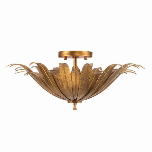 Capital Lighting 249531AG Three Light Dual Mount Semi Flush/Pendant, Antique Gold
