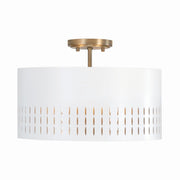 Capital Lighting 250231AW Dash Three Light Semi-Flush Mount, Aged Brass and White Main Image.jpg