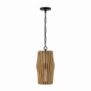 Capital Lighting 344613WK Archer One Light Pendant, Light Wood and Matte Black Main Image.jpg