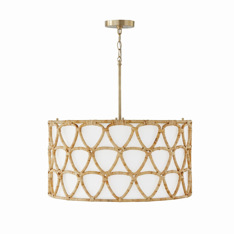 Capital Lighting 347241MA Four Light Pendant, Matte Brass