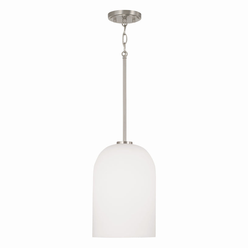 Capital Lighting 348811BN Lawson One Light Pendant, Brushed Nickel Main Image.jpg
