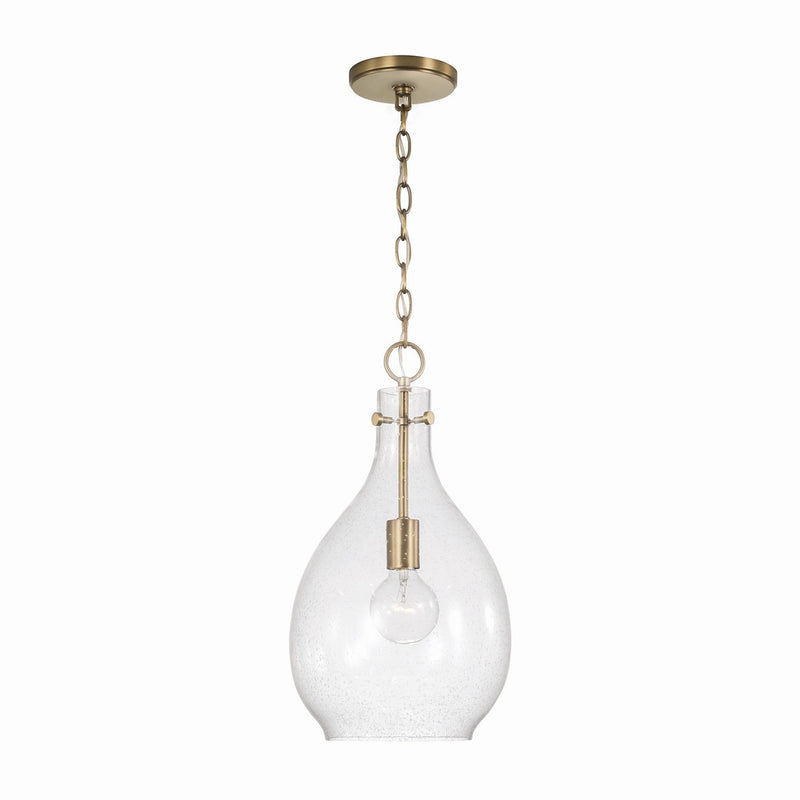 Capital Lighting 349011AD Brentwood One Light Pendant, Aged Brass Main Image.jpg