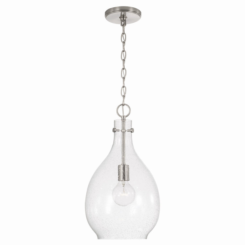 Capital Lighting 349011BN Brentwood One Light Pendant, Brushed Nickel Main Image.jpg