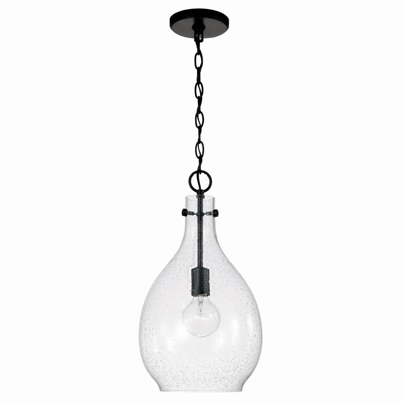 Capital Lighting 349011MB Brentwood One Light Pendant, Matte Black Main Image.jpg