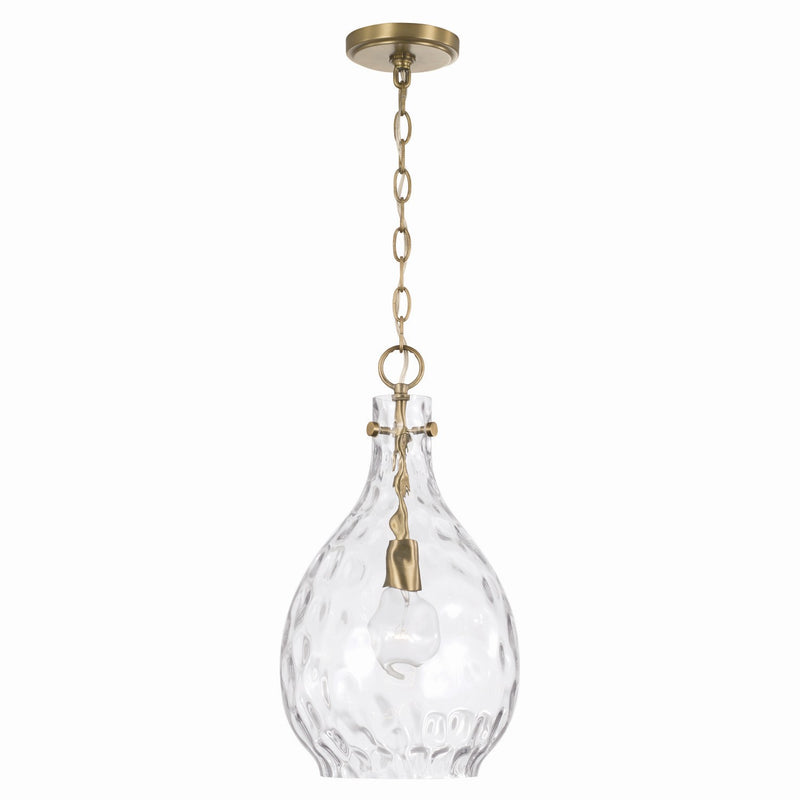 Capital Lighting 349012AD Brentwood One Light Pendant, Aged Brass Main Image.jpg