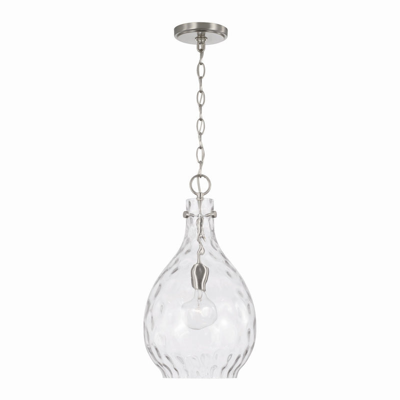 Capital Lighting 349012BN Brentwood One Light Pendant, Brushed Nickel Main Image.jpg