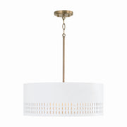 Capital Lighting 350233AW Dash Three Light Pendant, Aged Brass and White Main Image.jpg