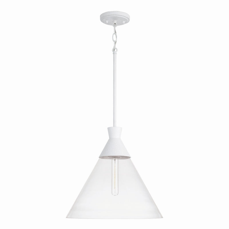 Capital Lighting 350311XW Paloma One Light Pendant, Textured White Main Image.jpg