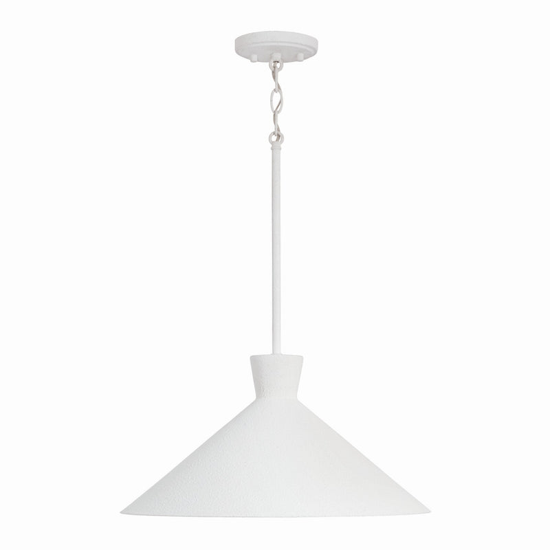 Capital Lighting 350312XW Paloma One Light Pendant, Textured White Main Image.jpg