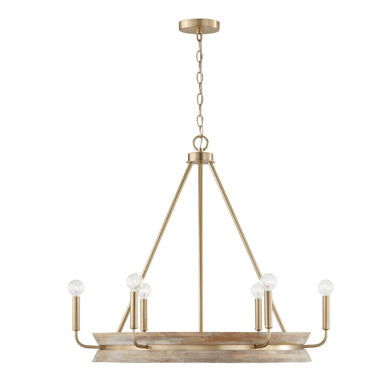 Capital Lighting 447361WS Finn Six Light Chandelier, White Wash and Matte Brass Main Image.jpg
