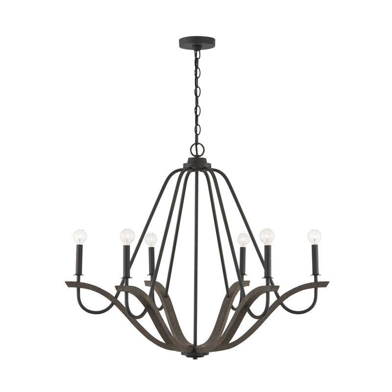 Capital Lighting 447661CK Clive Six Light Chandelier, Carbon Grey and Black Iron Main Image.jpg