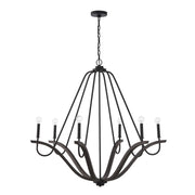 Capital Lighting 447662CK Clive Six Light Chandelier, Carbon Grey and Black Iron Main Image.jpg