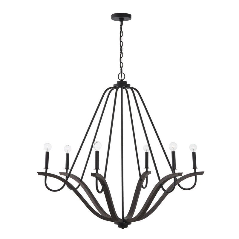 Capital Lighting 447662CK Clive Six Light Chandelier, Carbon Grey and Black Iron Main Image.jpg