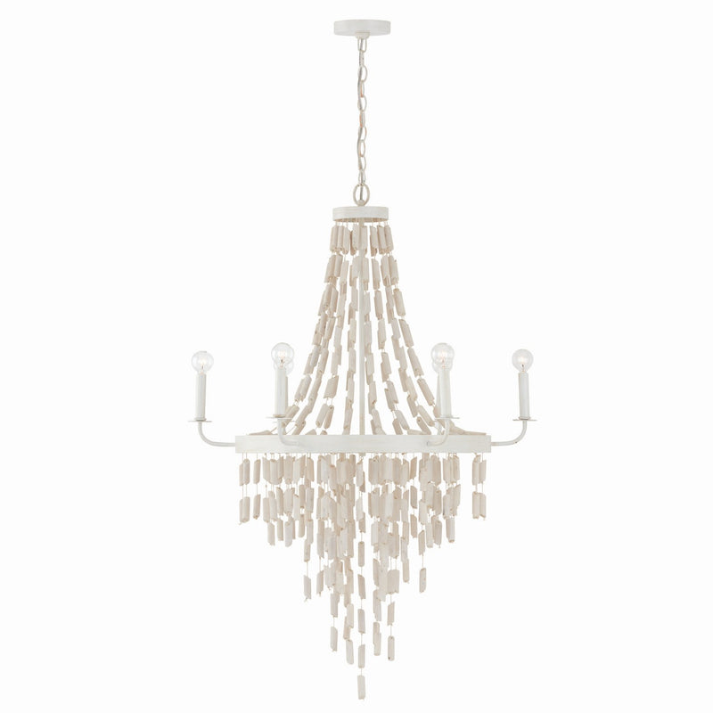 Capital Lighting 447761OW Carissa Six Light Chandelier, Organic White Main Image.jpg