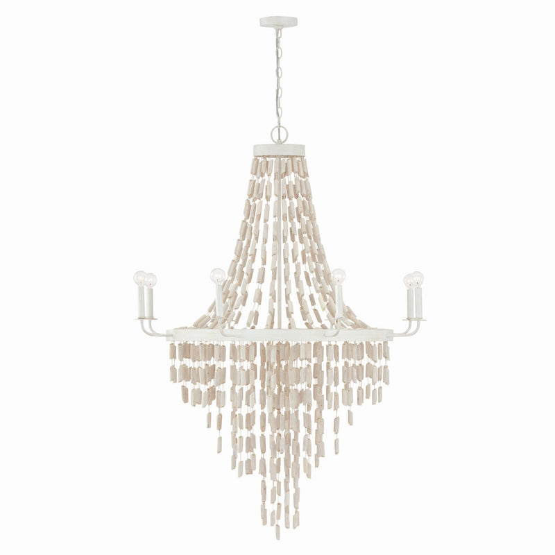 Capital Lighting 447782OW Carissa Eight Light Chandelier, Organic White Main Image.jpg