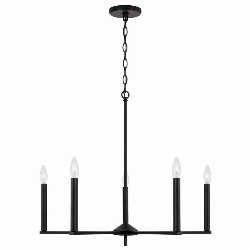 Capital Lighting 448651MB Portman Five Light Chandelier, Matte Black Main Image.jpg