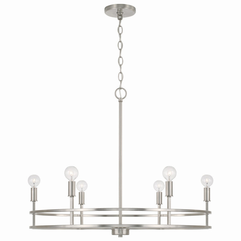Capital Lighting 448761BN Fuller Six Light Chandelier, Brushed Nickel Main Image.jpg