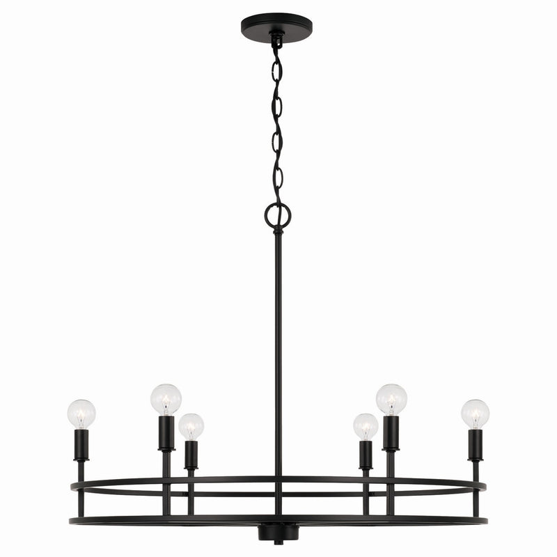 Capital Lighting 448761MB Fuller Six Light Chandelier, Matte Black Main Image.jpg