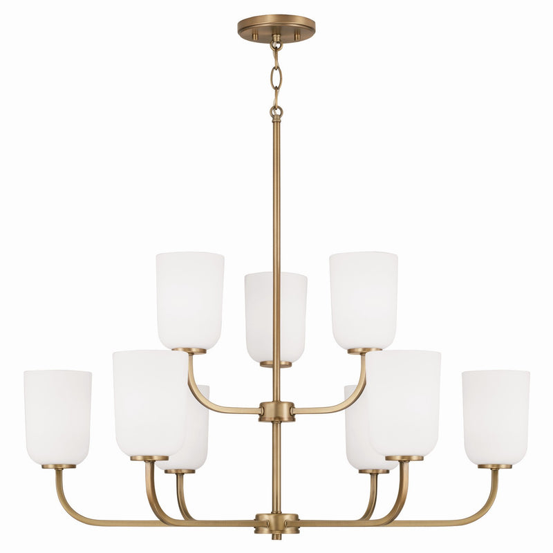Capital Lighting 448891AD-542 Lawson Nine Light Chandelier, Aged Brass Main Image.jpg