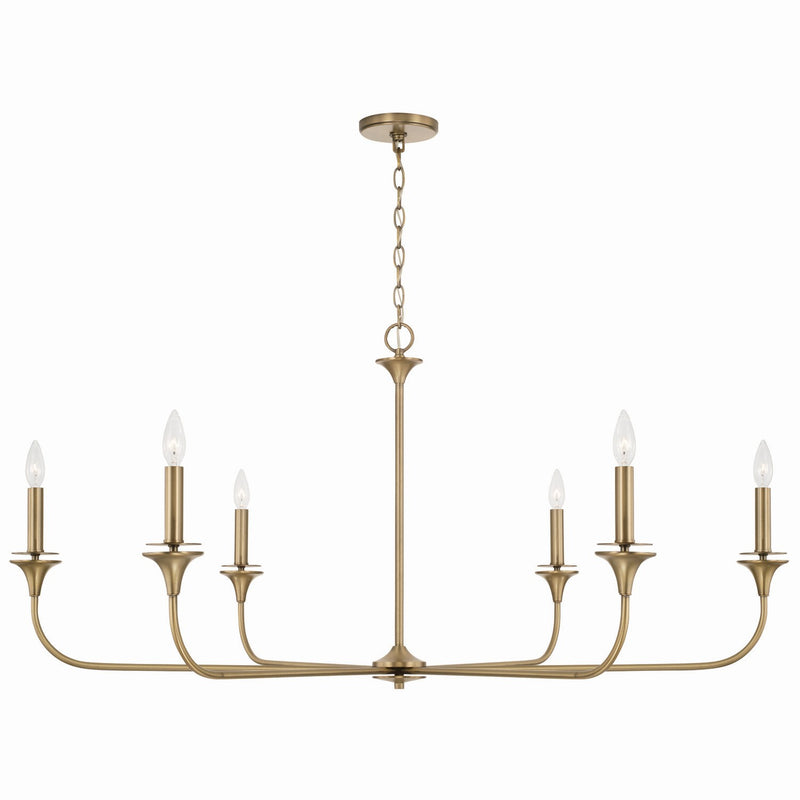 Capital Lighting 448961AD Presley Six Light Chandelier, Aged Brass Main Image.jpg