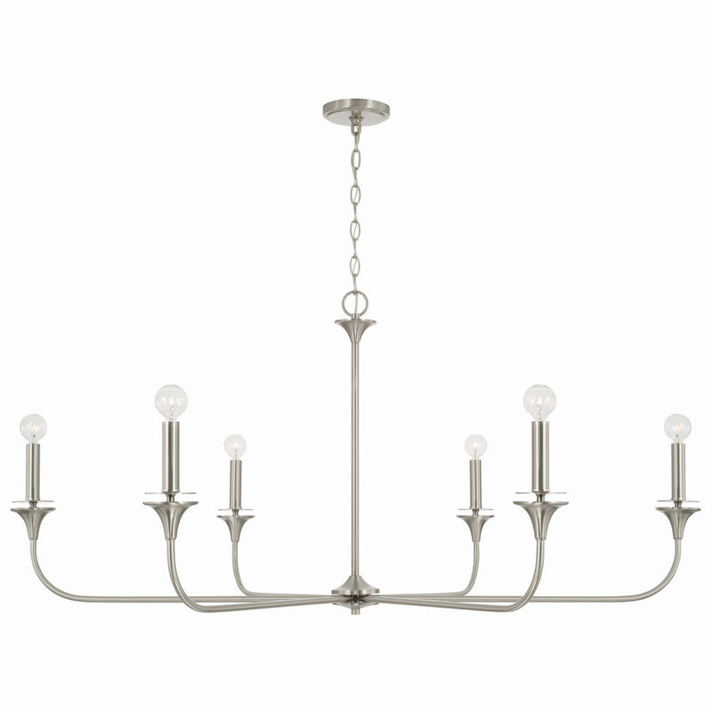 Capital Lighting 448961BN Presley Six Light Chandelier, Brushed Nickel Main Image.jpg