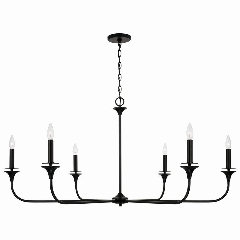Capital Lighting 448961MB Presley Six Light Chandelier, Matte Black Main Image.jpg