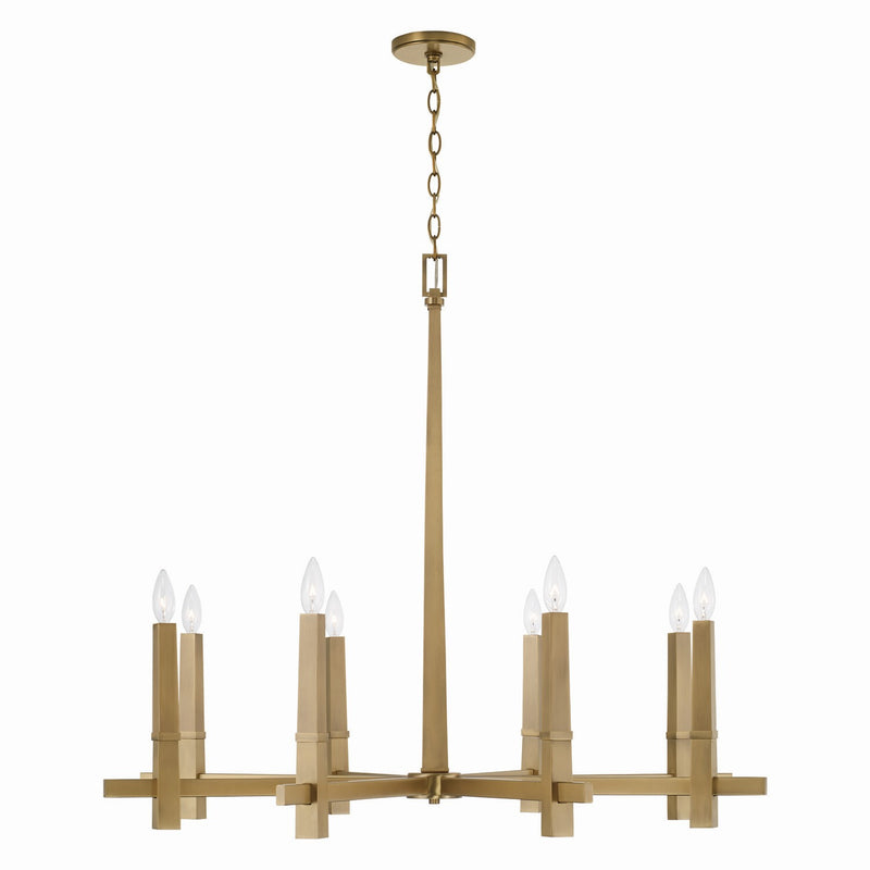 Capital Lighting 449681AD Blake Eight Light Chandelier, Aged Brass Main Image.jpg