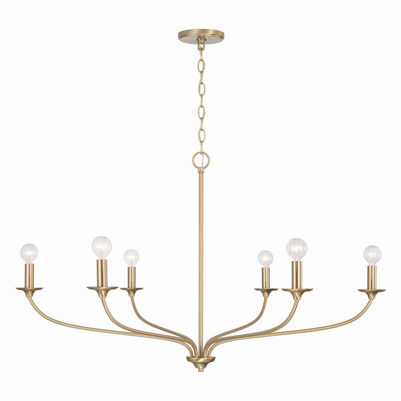 Capital Lighting 449961MA Dolan Six Light Chandelier, Matte Brass Main Image.jpg