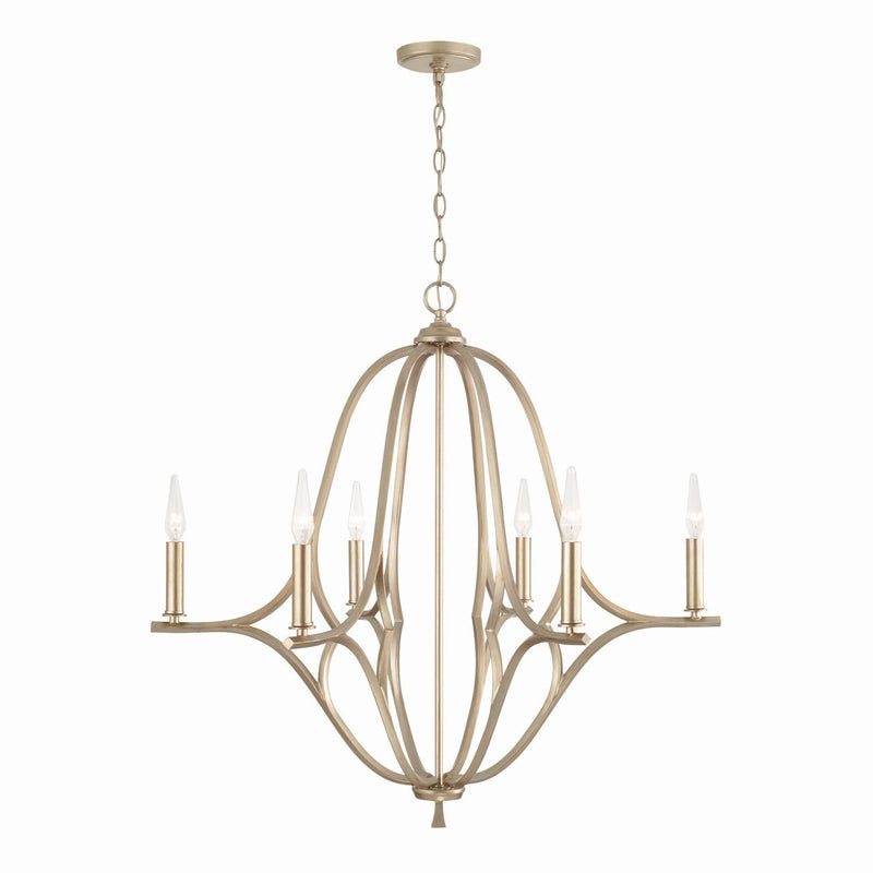 Capital Lighting 450061BS Claire Six Light Chandelier, Brushed Champagne Main Image.jpg