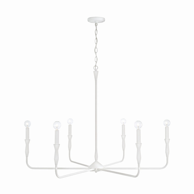 Capital Lighting 450362XW Paloma Six Light Chandelier, Textured White Main Image.jpg