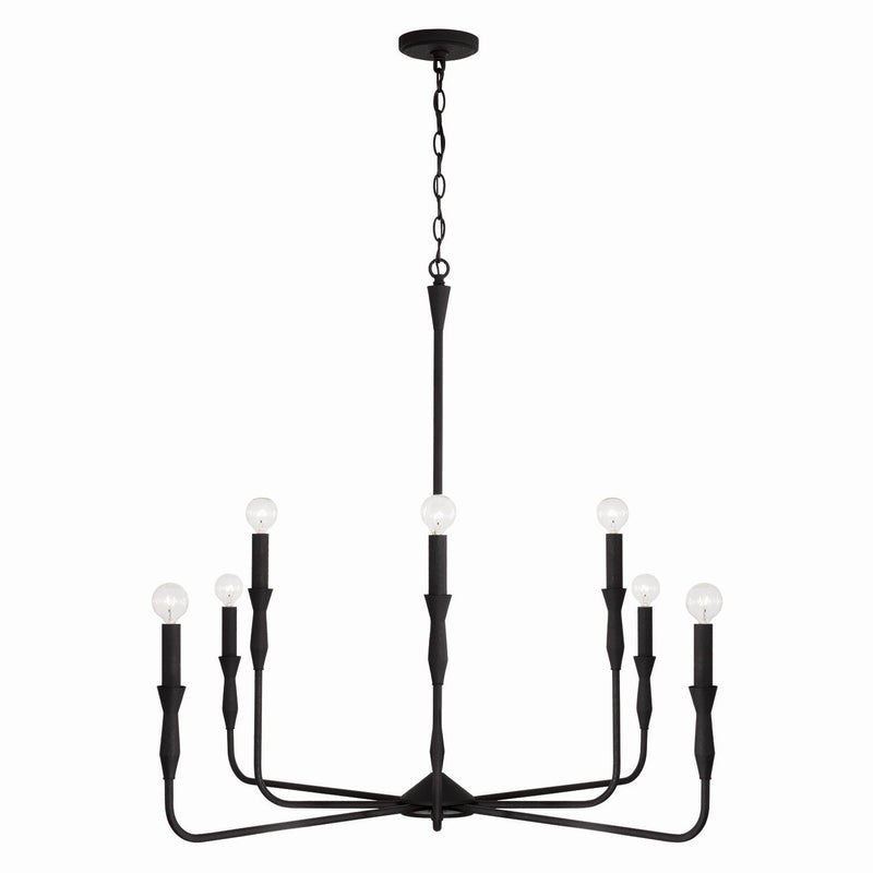 Capital Lighting 450381XK Paloma Eight Light Chandelier, Textured Black Main Image.jpg