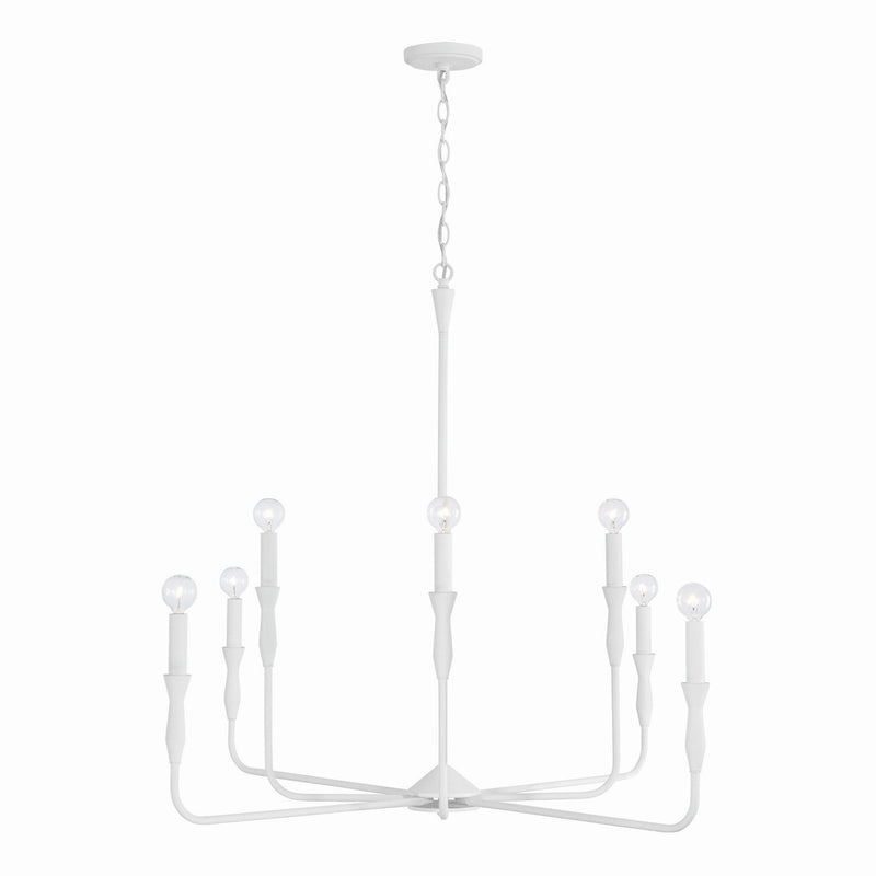 Capital Lighting 450381XW Paloma Eight Light Chandelier, Textured White Main Image.jpg