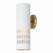 Capital Lighting 650211AW Dash One Light Wall Sconce, Aged Brass and White Main Image.jpg