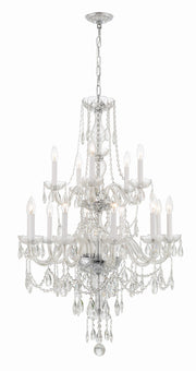 Crystorama 1155-CH-CL-MWP Traditional Crystal 15 Light Chandelier Polished Chrome Main Image.jpg