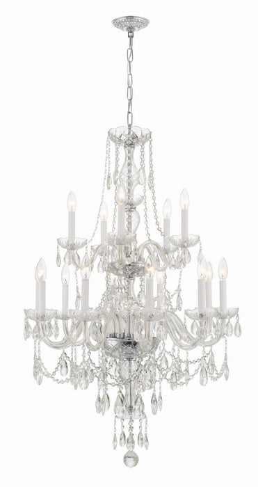 Crystorama 1155-CH-CL-MWP Traditional Crystal 15 Light Chandelier Polished Chrome Main Image.jpg