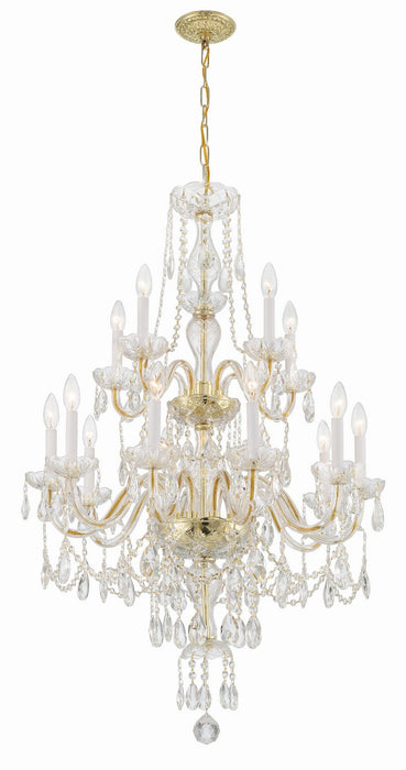 Crystorama 1155-PB-CL-MWP Traditional Crystal 15 Light Chandelier Polished Brass Alternate Image 2.jpg