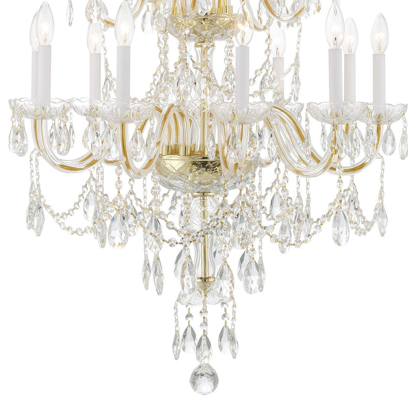 Crystorama 1155-PB-CL-MWP Traditional Crystal 15 Light Chandelier Polished Brass Alternate Image 4.jpg