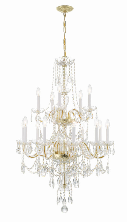 Crystorama 1155-PB-CL-MWP Traditional Crystal 15 Light Chandelier Polished Brass Main Image.jpg