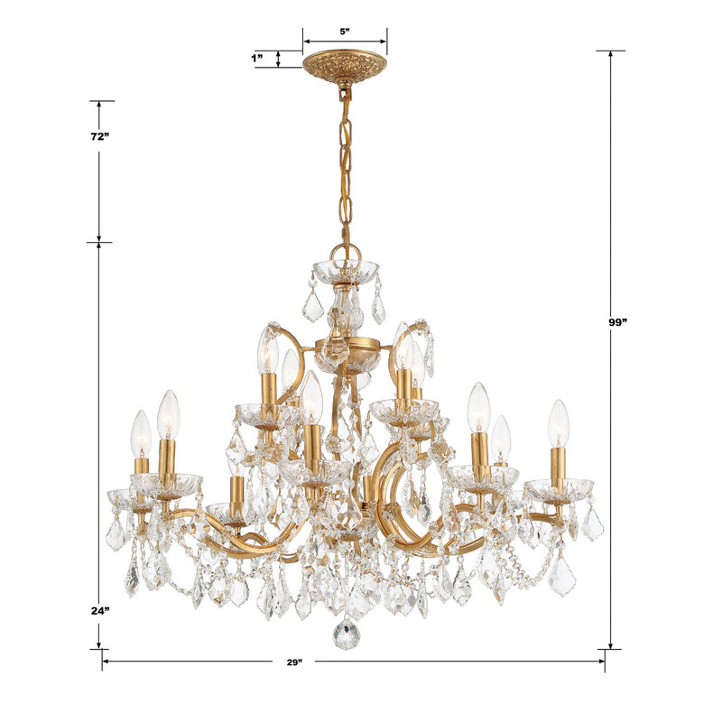 Crystorama 4456-GA-CL-MWP Filmore 12 Light Chandelier Antique Gold Alternate Image 4.jpg