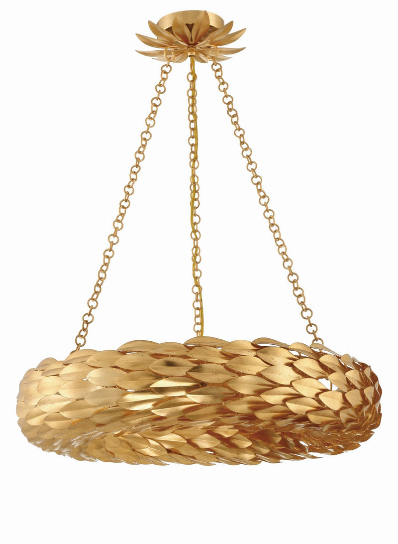 Crystorama 536-GA Broche Six Light Pendant Antique Gold Alternate Image 2.jpg