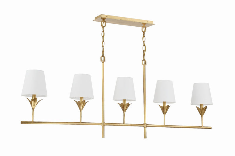 Crystorama 537-GA Broche Five Light Chandelier Antique Gold Alternate Image 2.jpg