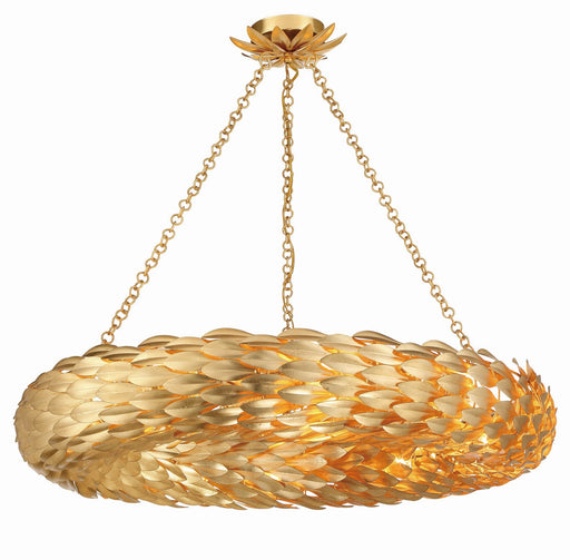 Crystorama 538-GA Broche Eight Light Pendant Antique Gold Alternate Image.jpg