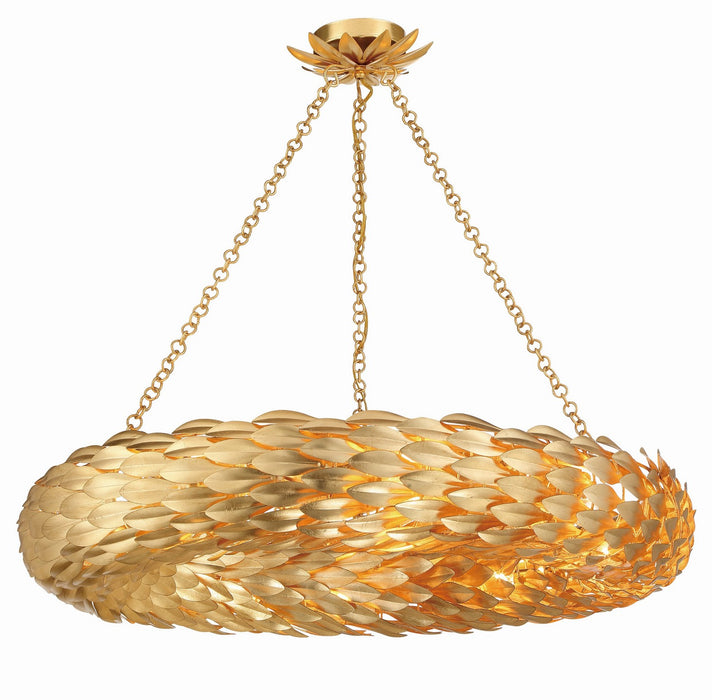 Crystorama 538-GA Broche Eight Light Pendant Antique Gold Alternate Image.jpg