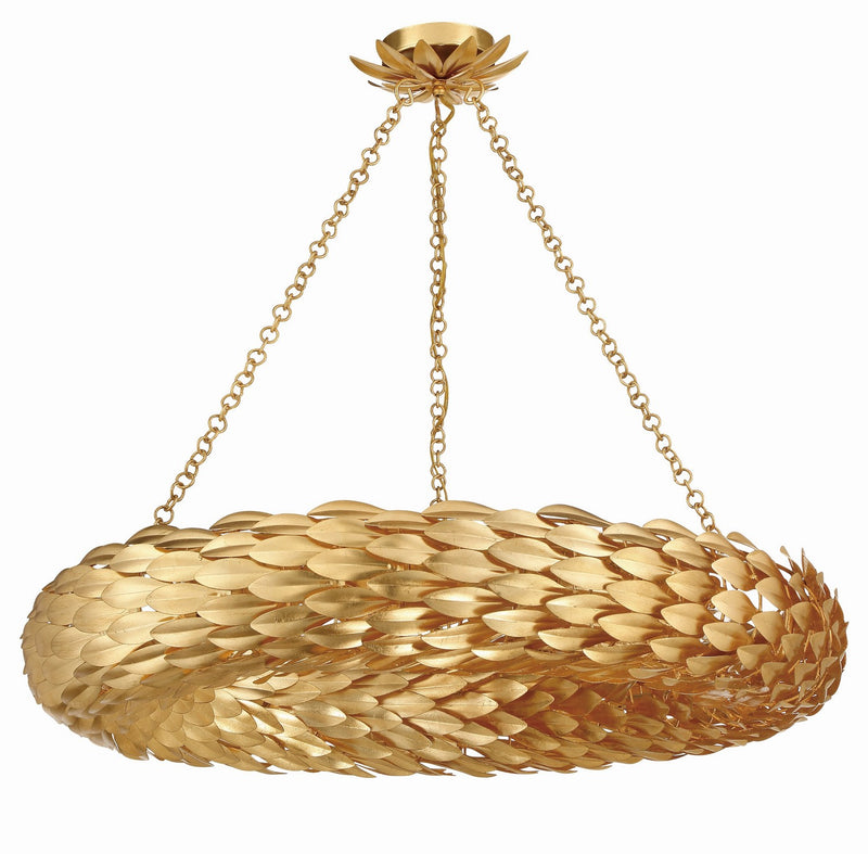 Crystorama 538-GA Broche Eight Light Pendant Antique Gold Alternate Image 2.jpg