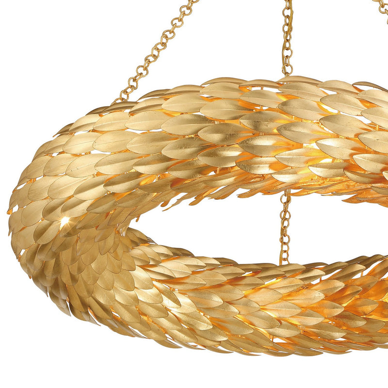 Crystorama 538-GA Broche Eight Light Pendant Antique Gold Alternate Image 4.jpg
